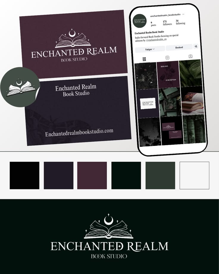 Dark Fantasy Moody Branding For Indie Book Store brand identity by NC Create